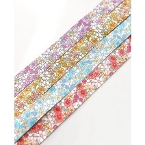 리본공예 리본재료 헤어핀부자재 리본원단 A126 잔꽃플로라 원단리본, 1cm, 옐로