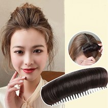 톡톡창고 볼륨 업 헤어뽕 빗핀 머리뽕 가발 핀 붙임 머리 헤어 피스, 소-라이트브라운
