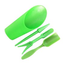 4Pcs 정원 화분 키트 DIY 파종 삽 특종 양동이 숟가락 즙이 많은 모종 도구 분재 비료 드릴링 장치, 03 green