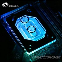 bykski for amd ryzen3000 ryzenam3am3+am4 1950x tr4 x399 x570 cpu 워터 블록 팬 냉각 구리 라디에이터 워터 쿨러 냉각, 검은색 컨트롤러 없음, 4핀 12v RGB
