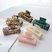 머리앤핀 마블링 스퀘어 사각 반머리 올림머리 헤어 집게핀