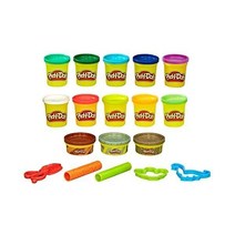 Play-Doh 공룡 테마 커터 모양 2개 롤러 도구 2개 및 가위가 포함된 무독성 모델링 컴파운드 13팩(아마존 독점), 공룡_화합물