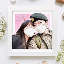 [선물포장이벤트]주문제작 팝아트 초상화 캐리커쳐 액자 여자친구 남자친구 부모님 커플 기념일 생일 선물 20대 30대 결혼 웨딩 부모님 릴캐리샵, 5명, 투톤우드(23.5x23.5cm), 6개