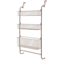 노바리빙 3단 다용도 문걸이 수납선반, 웜브라운, 1세트