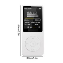 MP3 플레이어 충전식 레코드 디스플레이 화면 휴대용 무 스포츠 워킹 음악 재생 마이크 레드, 06 White