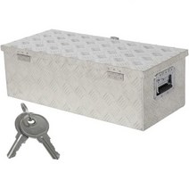 WINVI 50 8cm(20인치) 튼튼한 알루미늄 5바 트레드 툴 언더 바디 박스 방수 스퀘어 트럭 보관 정리함 상자 픽업 베드 RV 트레일러용 T 핸들 잠금 장치 및 키 실버(실, 실버