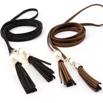 야스타 벨트530 비즈 큐빅장식 스웨이드 태슬 끈벨트