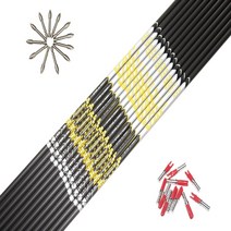 리커브 보우 12 피스 양궁 카본 화살 샤프트 Spine350 400 ID4.2mm + 핀 노크 DIY 리커브 보우 슈팅용 필드, 20 sp500 120gr