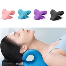 목 스트레칭 지압 목 마사지기, 블랙, 1개