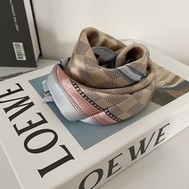 [비비애르] 실크100 로이 바둑 체크 미니 사각 쁘띠 스카프 고급스런코디 포인트룩