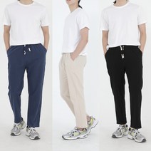 wa365 코튼린넨 남성 9부 바지 슬랙스 여름 남자 밴딩 면바지