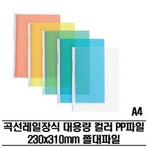 기타 레일클리어홀더 대용량 PP파일(A4) 300P 쫄대파일, 노랑