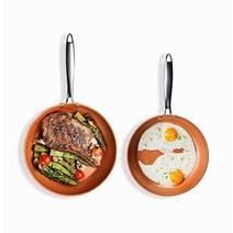 GOTHAM STEEL 고담 스틸 경질 양극 산화 프라이팬 프리미엄 세트 궁극의 들러붙지 않는 세라믹 및 티타늄 코팅 인덕션 가능 오븐 식기세척기 안전 9.75