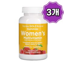 California Gold Nutrition 여성 종합비타민 미네랄 과일 맛 구미젤리 90개 X 3개, 기본