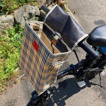 mh_바구니 자전거바구니 자전거용품 체크 걸이형 장바구니 퀵보드 자전거 체크무늬, 아이보리체크