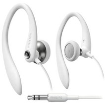 PHILIPS 필립스 이어폰 SHS3200WT/37 플렉시블 이어훅 헤드폰 화이트, White, 하얀색