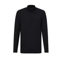22FW [PREMIUM TEXTURE]블랙 자카드 패턴 조직 하이넥 티셔츠 HUTS2D752BK
