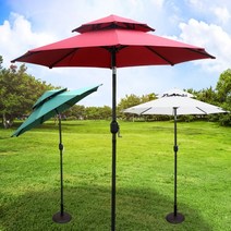 썬샤인 알루미늄 2단 파라솔 2100＋16kg 썬베이스, 레드