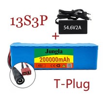 전기자전거배터리 밧데리신제품 48V 200000mAh 1000w 13S3P XT60 리튬 이온 배터리 팩 200Ah 54.6v 전기