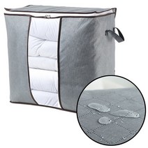 옷정리 이불 코트 이사 준비 투명 수납 박스 회색 세로형 계절옷 의류 정리함