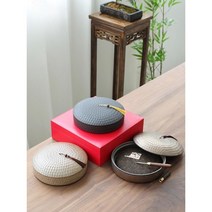 핸드메이드 도자기 세라믹 중국 푸얼 보이 차 보관함, 그린보이차보관함차칼+선물상자