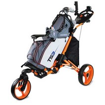 접이식 골프카트 트롤리 바퀴 손카트 경량 필드 수레, 그린+가방+GPS
