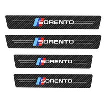 자동차 도어 문턱 스커프 플레이트 카본 씰 프로텍터 스티커 데칼 기아 쏘렌토 2004- 용 자동 엔트리 페달 가드, 4개 쏘렌토