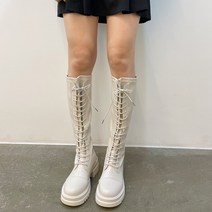 양말 구성 + 레이스업 통굽 워커 롱부츠 zn531