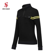 [세바스찬] 골프 22 FW 여성 포켓 장식 반집업 티셔츠 2255 골프웨어, 색상:SD2TS2255 블랙 / 사이즈:100