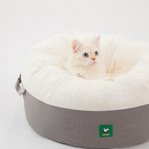 페스텝 고양이 극세사 숨숨집 호박방석, 베이지