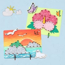 스트링아트 독도 무궁화 만들기 초등 어린이 공예, 스트링아트(무궁화)