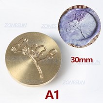 압인기 ZONESUN 왁스 인감 스탬프 식물 씰링 황동 헤드 나무 손잡이 빈티지 레트로 초대장용, 06 A1