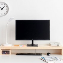 이케아 미송 원목 투명서랍 모니터받침대세트 책상 데스크 우드 수납거치대 국내제작 정리선반, 중형