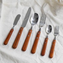 [천삼백케이] [채우다키친] 사토 금속 흥업 우드 핸들 커트러리 - 디저트 포크, 단품