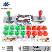 정확한 제로 딜레이 아케이드 캐비닛 DIY 키트 5V LED 스트립 복사 SANWA 투명 푸시 버튼 조이스틱 2 플레, 04 Red And Green