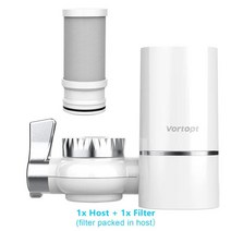 수도꼭지 필터 부품 주방 수전 헤드 거름망 Vortopt 물 정수기 시스템 납 염소 및 나쁜 맛 감소 NSF 인증 320 갤런, [02] 1xHost and 1xFilter