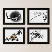 꾸밈 iv039-매난국죽액자세트 액자, 블랙