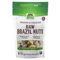나우푸드 Real Food 유기농 브라질 너트 무염 10 oz(284 g)