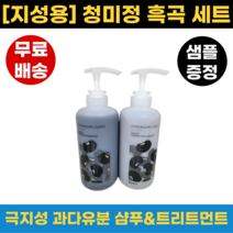 청미정 흑곡 샴푸 트리트먼트 세트 (증정)샘플 키트x2, 샴푸 500ml + 트리트먼트 500ml