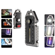 LED 레드 블루 어깨 경찰 빛 USB C 충전식 깜박이 안전 참신 조명 미니 키 체인 손전등 자전거 경고등, [01] Type A