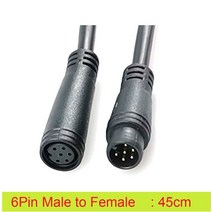 2 3 4 5 6 핀 케이블 Julet Ebike 디스플레이 빛에 대 한 미니베이스 방수 커넥터 여성 남성 전기 자전거 부품, [09] 6P M to FE 45cm