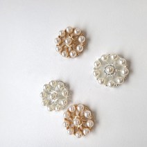 진주 꽃 금속 장식 / 헤어핀 재료 전통 큐빅