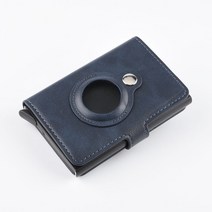 방수 손목 시간 폰연결 스마트 워치 새로운 airtag 지갑 leather rfid, 푸른