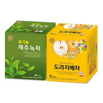[조한스토어] 우리차 도라지배차 40T + 유기농 제주녹차 40T 묶음 티백, 1세트