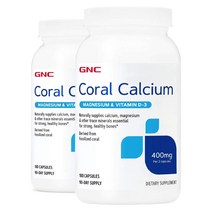 GNC 코랄칼슘 400mg 칼슘 마그네슘 비타민D 180캡슐 X 2팩 (6개월분)