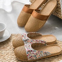 꽃리본 발이편한 라탄 슬리퍼/ 오늘의코디 럭셔리슬리퍼 어린이집 여성샌들
