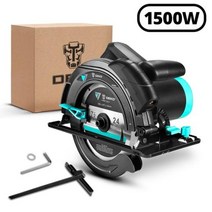 DEKODKCS185L1 전기 원형톱 185mm1500W 다기능 절단기 보조 핸들레이저 가이드가 있는 전동 공구, Ukraine+1500W