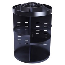 코코 360도 회전 화장품 정리함 지붕형 블랙, 1개