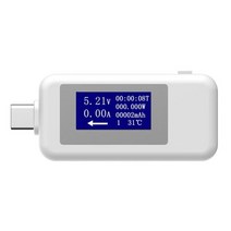 다기능 USB 테스터 유형 C LCD 디지털 전류 전압 충전기 용량 모니터 전력 온도 타이밍 미터, 01 WHITE