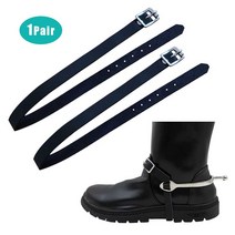 PU 가죽 긴 훈련 말 박차 스트랩 승마 스포츠 액세서리 야외 내구성 솔리드 버클 보호 장비 2 개, [1] Black, 1개